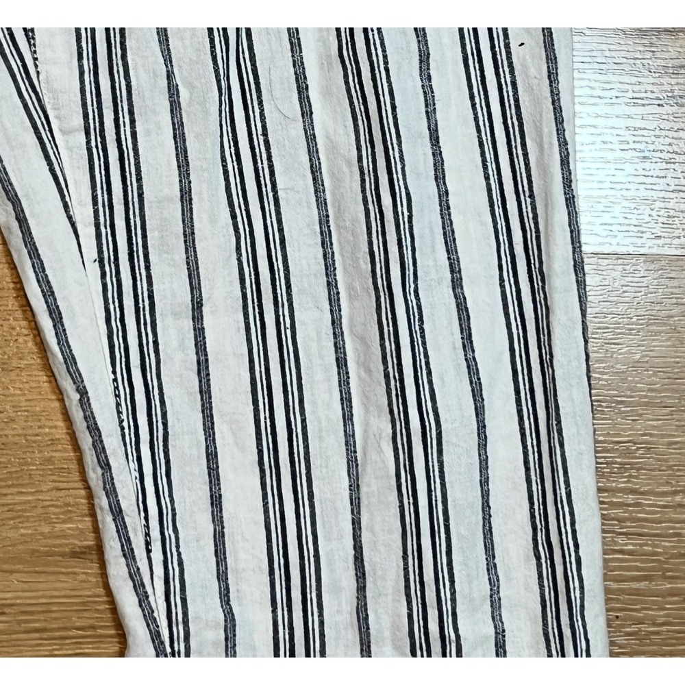 Madewell Striped Paperbag Pants Women 6 Blue White Linen Cotton High Rise Belted - Picture 8 of 12